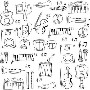 El çizmek müzik seti doodle