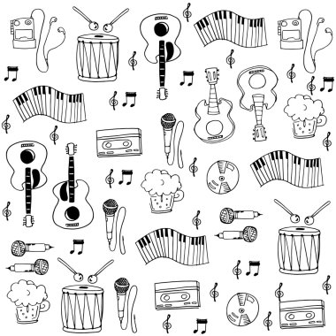 Doodles'ın içinde düz müzik el çizmek