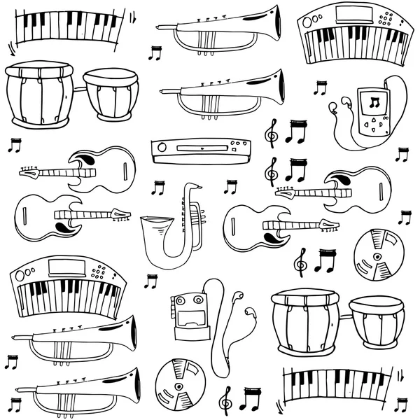 要素音楽パック落書き — ストックベクタ