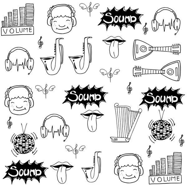 Muziek doodle instellen stoock vector — Stockvector