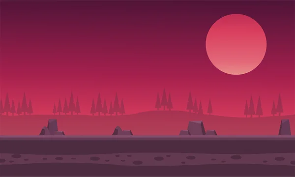 Paisagem colinas rock para fundos jogo — Vetor de Stock