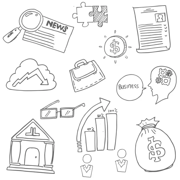 Doodle of Business icono dibujar a mano Ilustraciones de stock libres de derechos