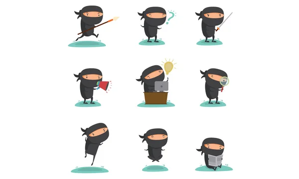 Ninja Mascot Set 1 — Stock Vector