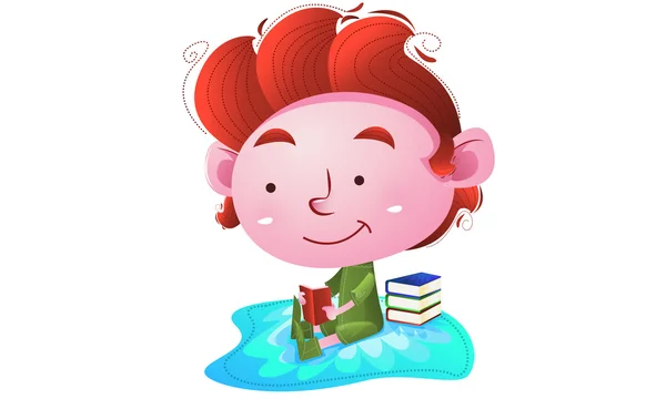 Bambini che leggono libri — Vettoriale Stock