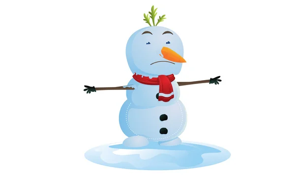 Τήξης και χιονάνθρωπος Χριστούγεννα — Διανυσματικό Αρχείο