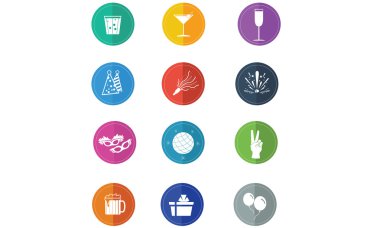 1 yeni yıl Icon set