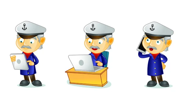 Captain mascotte 3 — Stockvector