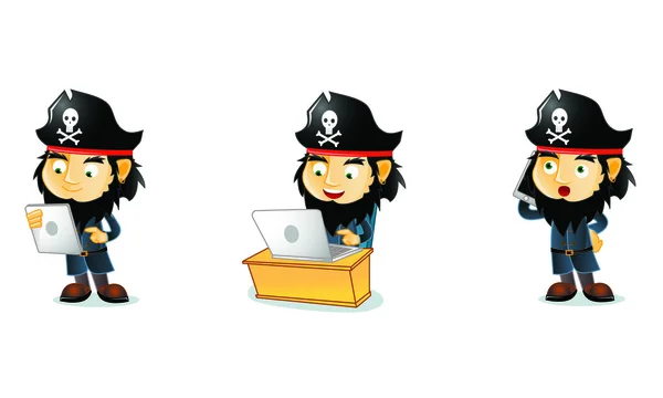 Piratas Mascota 3 — Vector de stock