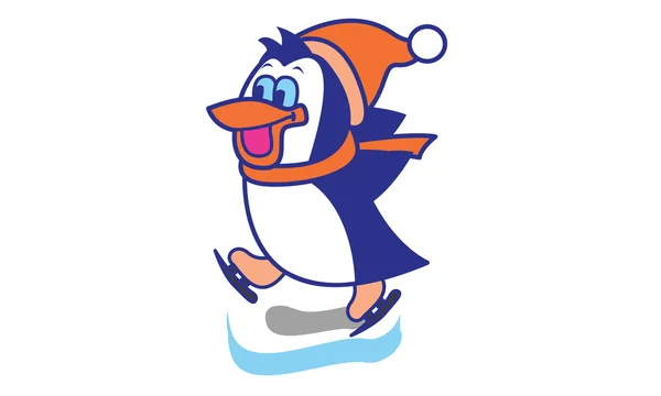 Patinação no gelo de pinguim — Vetor de Stock