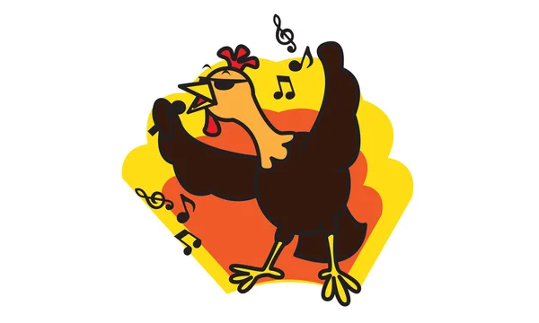 Canción de canto de pollo — Archivo Imágenes Vectoriales