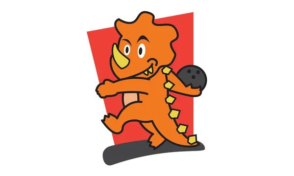 Dinosaur spelen Bowlen — Stockvector