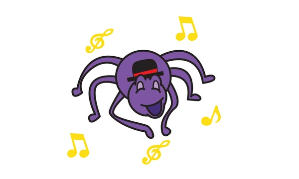 거미 전체 음악 — 스톡 벡터