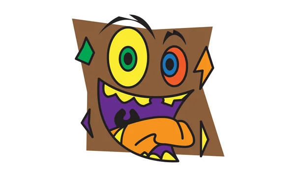 棕色的怪物邪恶 — 图库矢量图片