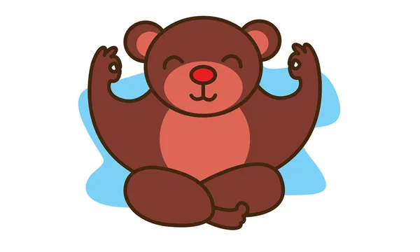 Urso sendo Yoga —  Vetores de Stock