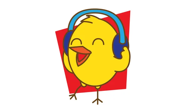 Ptak słuchania muzyki — Wektor stockowy