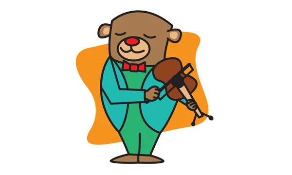 Ведмідь, відтворення музики — стоковий вектор