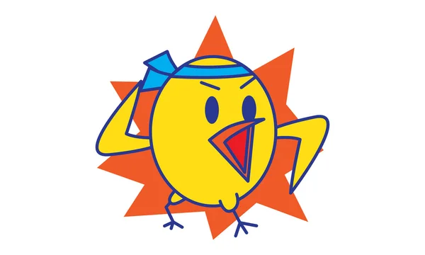 Mały żółty ptak walki — Wektor stockowy