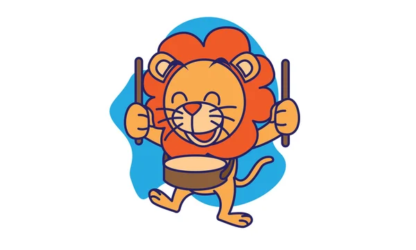 Lion Drum Band — Stockvector