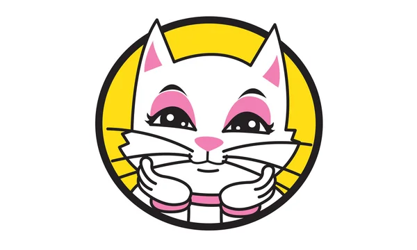 Filles chat mignon — Image vectorielle