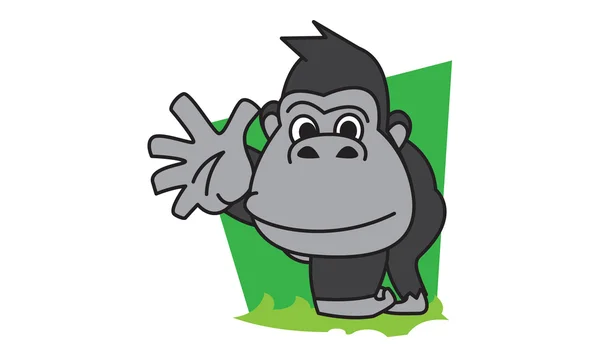 Black gorilla very cute — Stock Vector