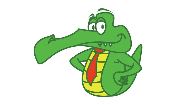 Koele groene krokodil — Stockvector
