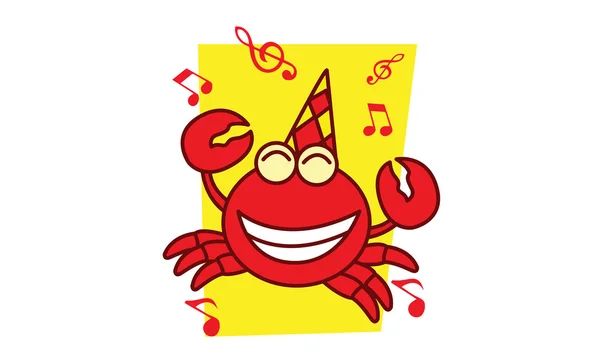 Crab Full Music — Stock Vector