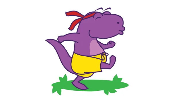 Dinosaur draait gelukkig — Stockvector