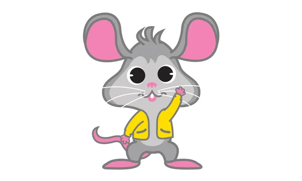 Крыса машет рукой — стоковый вектор