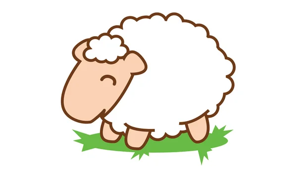 White sheep eat — Stock Vector