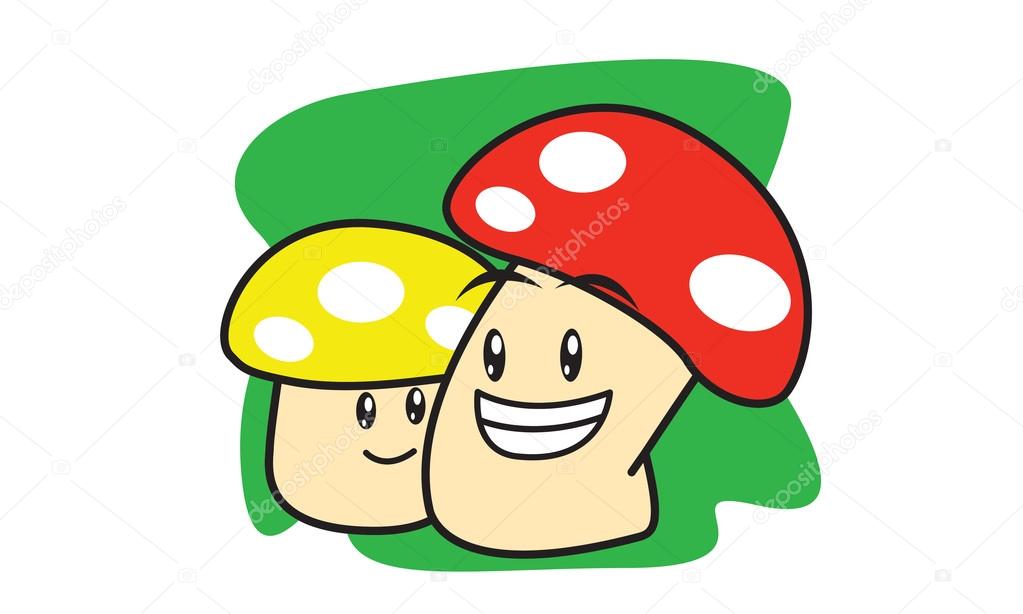 Two Mushrooms happy