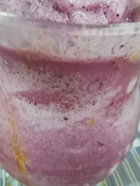 Boisson Aux Fruits Smoothie Aux Mûres Doux Frais Rose Violet — Photo