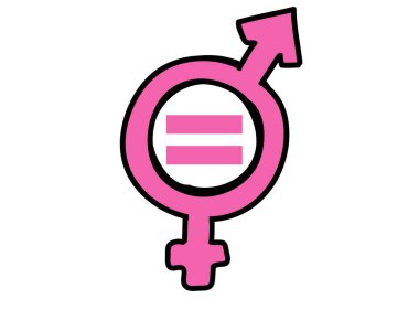Cinsiyet Eşitliği Konsepti simgesi. Pembe ve Mavi cinsiyet logoları. Eşitlik Konsepti.
