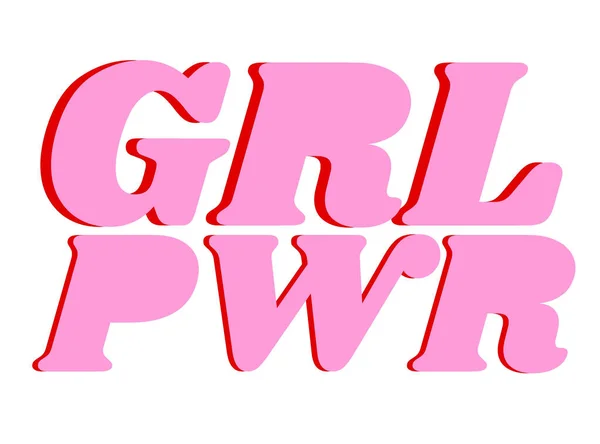 Girl Power Inscription Handwritten Bright Pink Vivid Font Grl Pwr — Stock Photo, Image