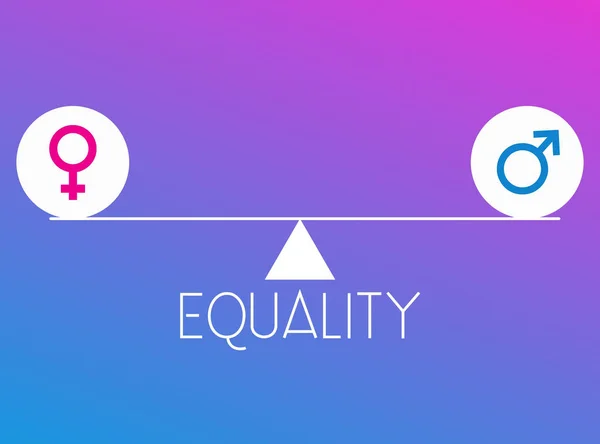 Nemek Közötti Egyenlőség Koncepció Ikon Rózsaszín Kék Neme Logók Egyenlőség — Stock Fotó