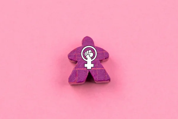 Lila Fabábu Középen Feminista Szimbólummal Feminizmus Női Szerepvállalás Fogalma Március — Stock Fotó
