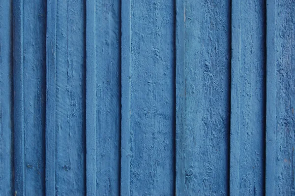 Palisade de madeira fundo, pintura azul — Fotografia de Stock