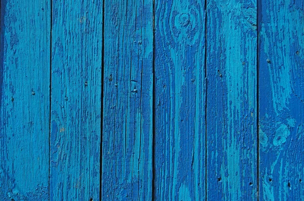 木栅栏背景, 蓝色漆 — 图库照片