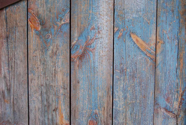 Wooden planks, wooden background, blue, red, yellow — Stock Photo, Image