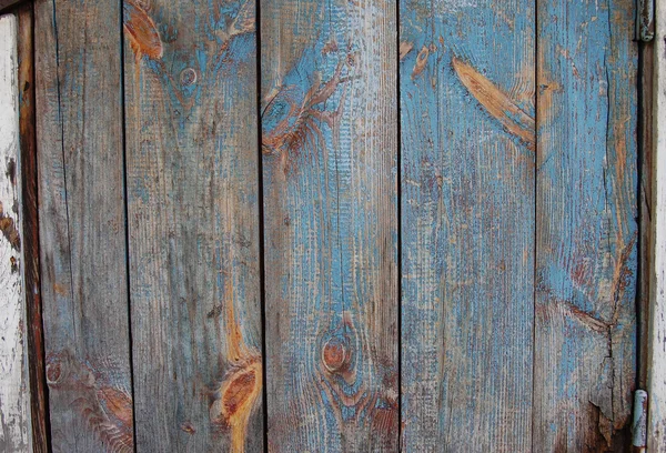 Houten planken met houten achtergrond, blauw, rood, geel — Stockfoto