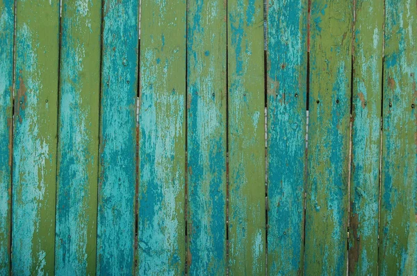 Houten planken, houten achtergrond, groen — Stockfoto