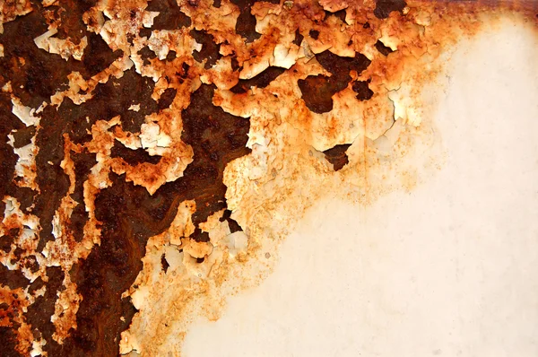 오래 된 녹슨 배경에 페인트 패턴 금이. 필 링 페인트. — 스톡 사진