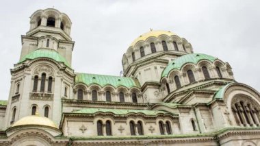 Sofya, Bulgaristan - güneşli bir günde hızlandırılmış Aziz Alexander Nevsky Katedrali