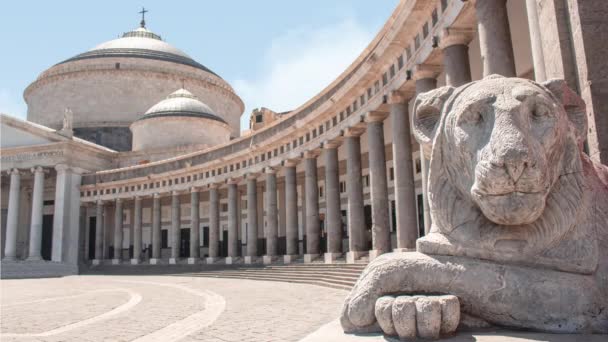 Upływ Czasu Plebiscytu Kwadrat Lub Piazza Neapolu Południe Włoch Słoneczny — Wideo stockowe