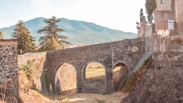 Time Lapse Melfi Castle Medieval Stone Bricks Castle Towers South — Video Stock