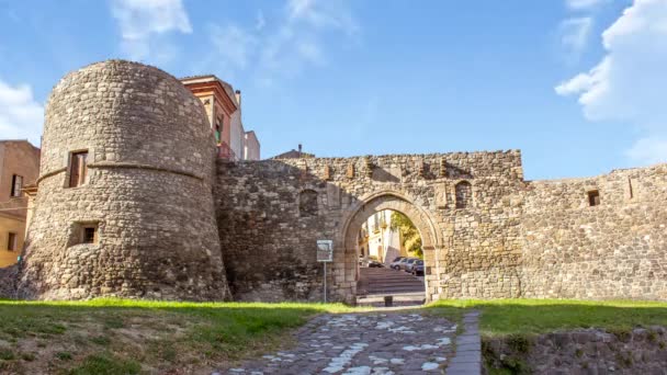 Lapso Tempo Castelo Melfi Castelo Tijolos Pedra Medieval Com Torres — Vídeo de Stock