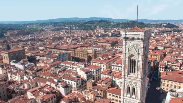 Vista Aérea Lapso Tiempo Catedral Florencia Santa Maria Del Fiore — Vídeos de Stock