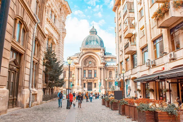 Bucharest Romania 2018 Panoramic View Palace Savings Bank Historical Center — Stock Photo, Image