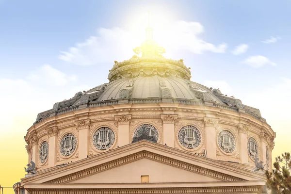 Bukarest Rumänien Rumänisches Gymnasium Sonnenuntergang Mit Sonnenaufgang — Stockfoto