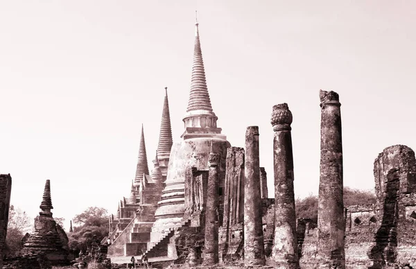 Světové Dědictví Unesco Starověké Archeologické Naleziště Ayutthaya Historický Park Archeologické — Stock fotografie