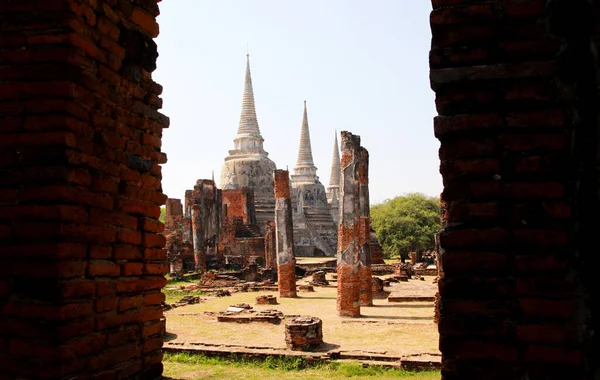 Unesco Világörökség Ősi Régészeti Lelőhely Ayutthaya Történelmi Park Régészeti Lelőhelyek — Stock Fotó